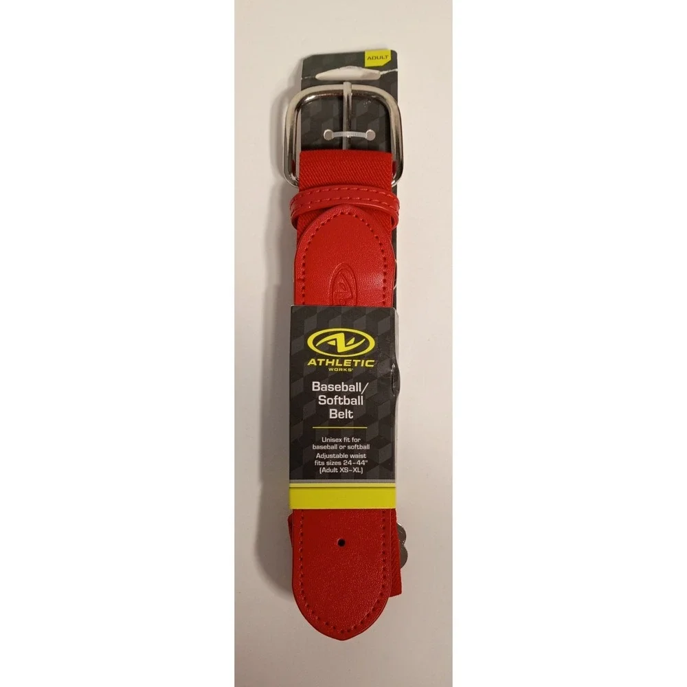 Athletic‎ Works Baseball/Softball Belt Red Synthetic Leather Adult 24-44